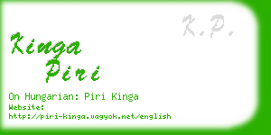 kinga piri business card